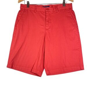 English Laundry Shorts Mens 32W Red Flat Front Cotton Stretch Preppy‎ Chino Golf